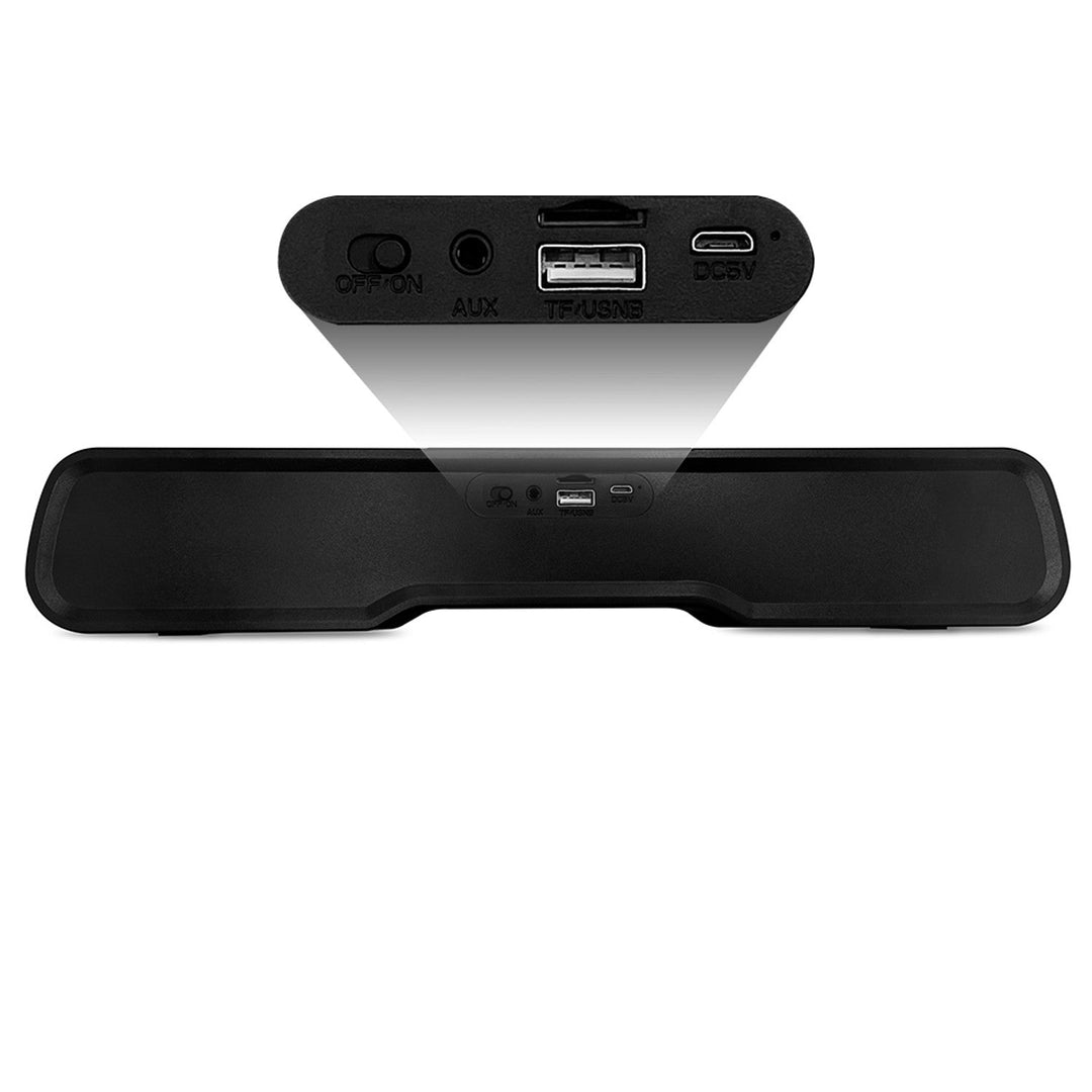 Bærbar Bluetooth-højttaler af typen soundbar, flerfarvet RGB-belysning, RMS 10 W, PMPO 450 W, FM-radio, MP3. AUX, indbygget batteri, Media-Tech PHANTOM BT