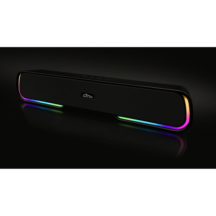 Bærbar Bluetooth-højttaler af typen soundbar, flerfarvet RGB-belysning, RMS 10 W, PMPO 450 W, FM-radio, MP3. AUX, indbygget batteri, Media-Tech PHANTOM BT