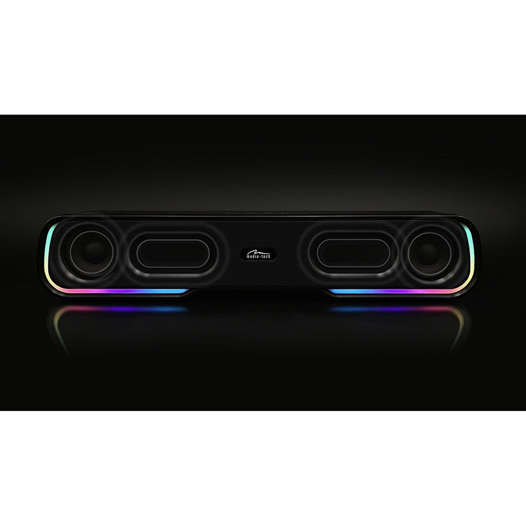 Bærbar Bluetooth-højttaler af typen soundbar, flerfarvet RGB-belysning, RMS 10 W, PMPO 450 W, FM-radio, MP3. AUX, indbygget batteri, Media-Tech PHANTOM BT