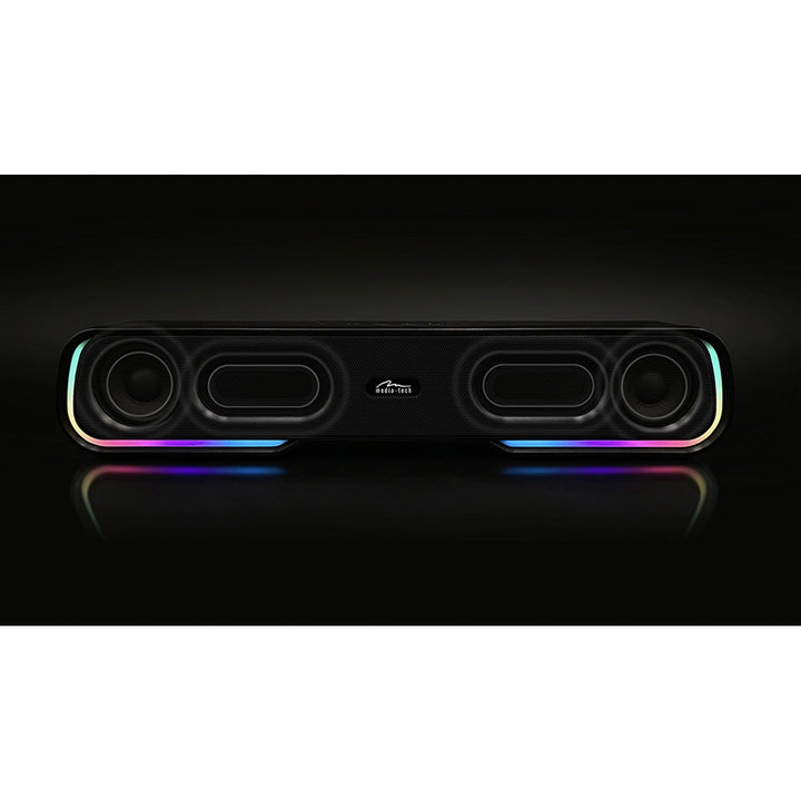 Bærbar Bluetooth-højttaler af typen soundbar, flerfarvet RGB-belysning, RMS 10 W, PMPO 450 W, FM-radio, MP3. AUX, indbygget batteri, Media-Tech PHANTOM BT