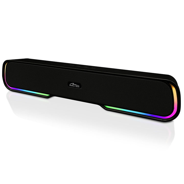 Bærbar Bluetooth-højttaler af typen soundbar, flerfarvet RGB-belysning, RMS 10 W, PMPO 450 W, FM-radio, MP3. AUX, indbygget batteri, Media-Tech PHANTOM BT