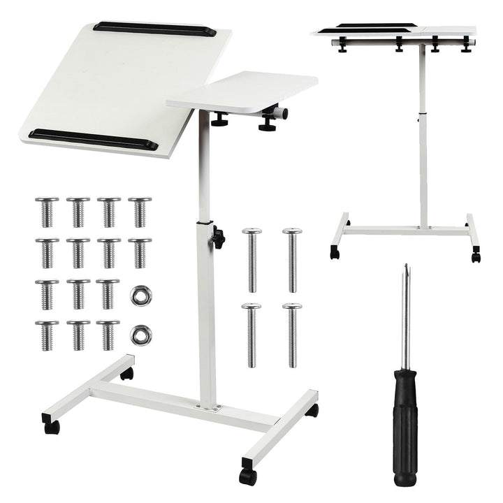 Maclean mobil skrivebord/stativ til bærbar computer, hvid, højdejustering 59-89 cm, maks. 30 kg, MC-121 W