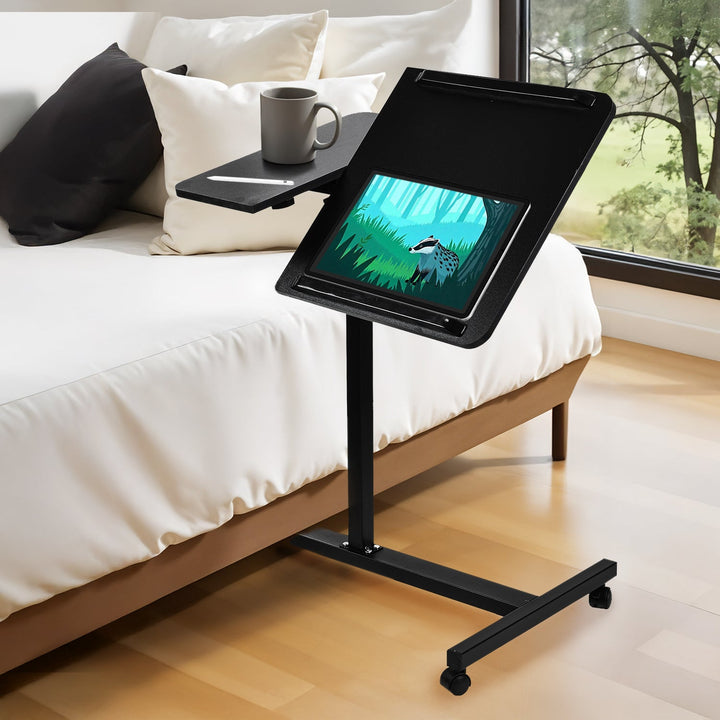 Maclean mobil skrivebord/stativ til bærbar computer, sort, højdejustering 59-89 cm, maks. 30 kg, MC-121 B