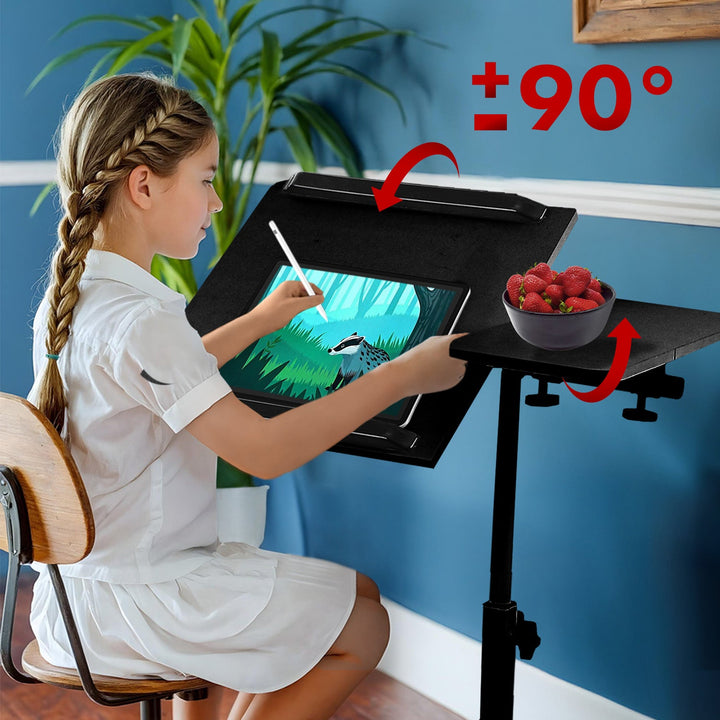 Maclean mobil skrivebord/stativ til bærbar computer, sort, højdejustering 59-89 cm, maks. 30 kg, MC-121 B