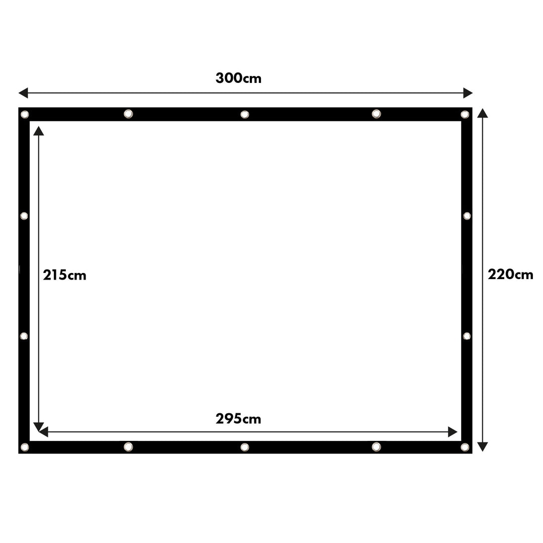 Maclean-projektionsskærm, 150", 300x220 cm, ramme 25 mm 4:3, kroge til spænding, MC-168