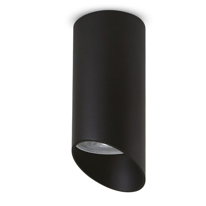 Oplægning / rør Maclean, punktbelysning, rund, aluminium, GU10, 55x130 mm, sort, MCE360 B+LED-pære GU10 7W Maclean Energy MCE437 WW varm hvid 3000K, 220-240V~, 50/60Hz,