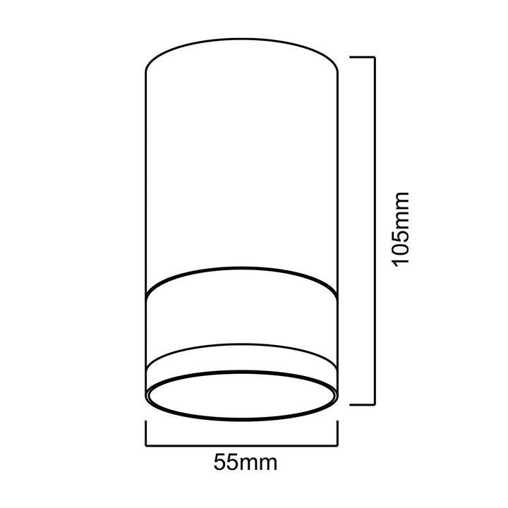 Maclean påbygning / rør, spot, rund, aluminium, GU10, 55x130 mm, hvid, MCE361 W+LED-pære GU10 7W Maclean Energy MCE437 WW varm hvid 3000K, 220-240V~, 50/60Hz, 490 lumen