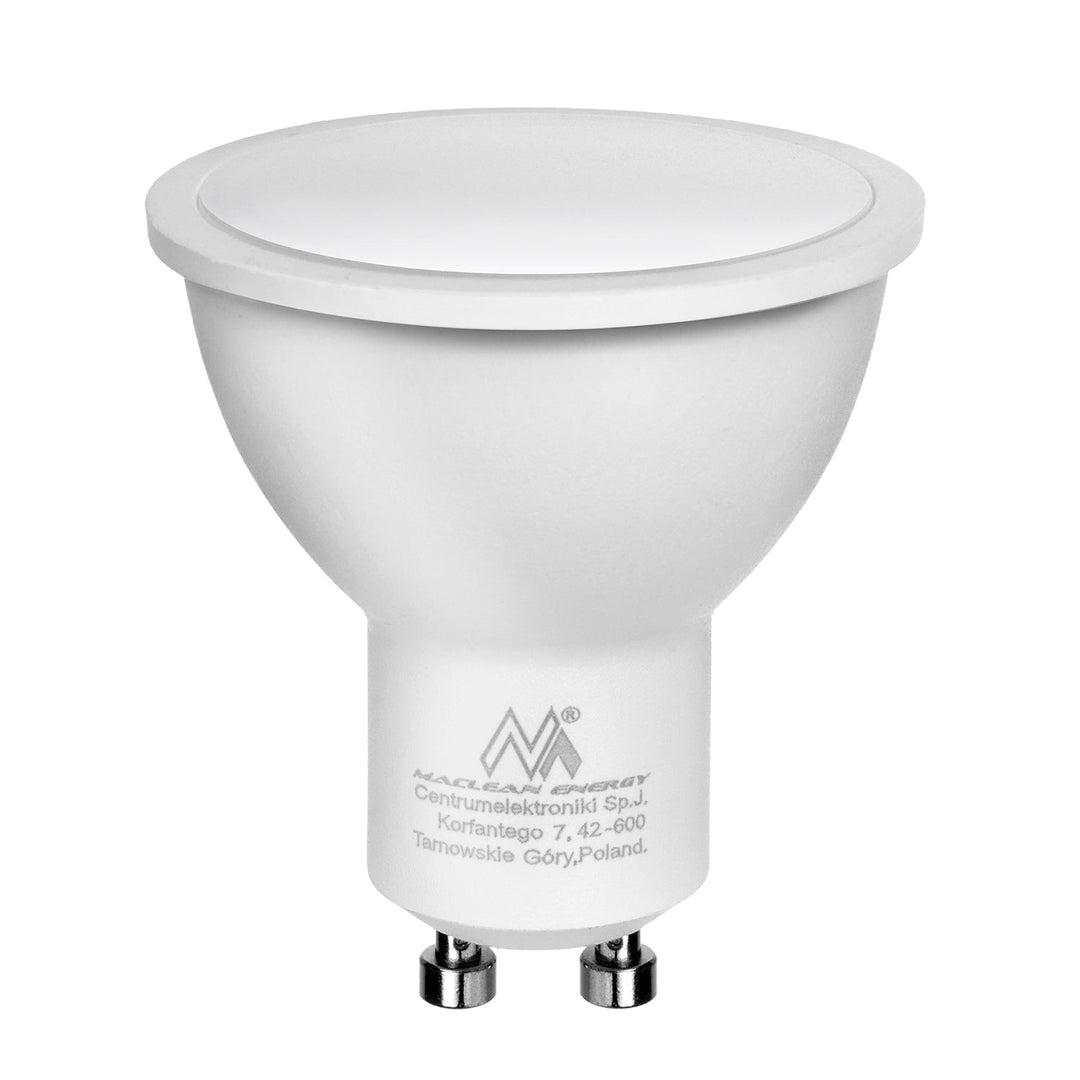 Maclean surface-mounted luminaire / tube, spot, round, aluminum, GU10, 55x130mm, color white, MCE361 W 3pcs+ LED bulb GU10 7W Maclean Energy MCE437 NW neutral white 4000K, 220-240V~, 50/60Hz 3pcs