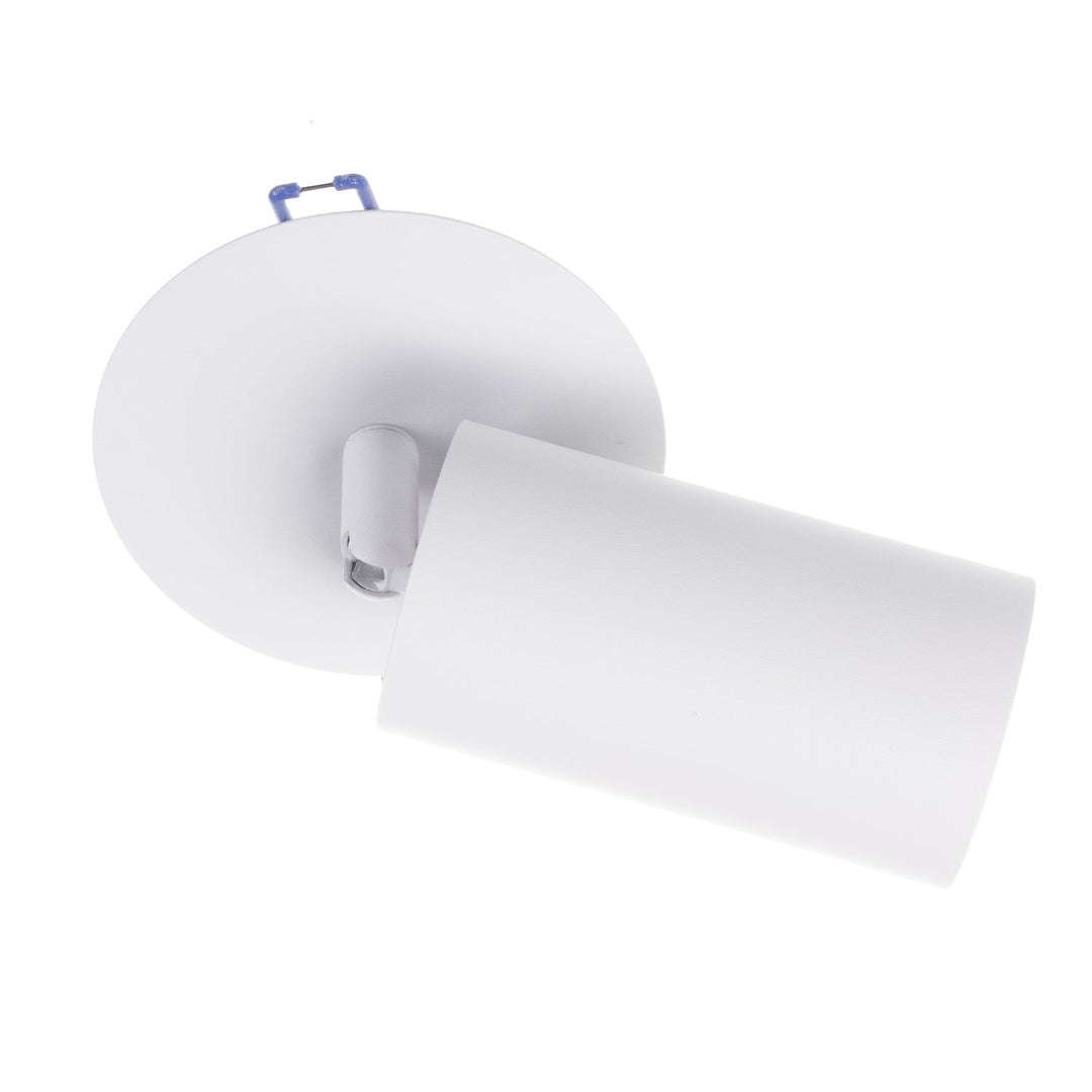 Maclean flush mount / tube luminaire, spot, round, aluminum, GU10, 55x130mm, white, MCE364 W + LED bulb GU10 7W Maclean Energy MCE437 WW warm white 3000K, 220-240V~, 50/60Hz, 490lm
