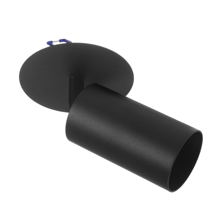 Indbygget armatur / rør Maclean, punktbelysning, rund, aluminium, GU10, 55x130 mm, sort, MCE364 B+LED-pære GU10 7W Maclean Energy MCE437 WW varm hvid 3000K, 220-240V~, 50/60Hz, 490lm