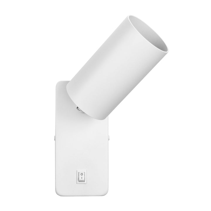 Wall lamp Maclean, spot, round, GU10, with switch 55x90mm, white color, MCE369 W 2pcs+ LED bulb GU10 7W Maclean Energy MCE437 NW neutral white 4000K, 220-240V~, 50/60Hz 2pcs