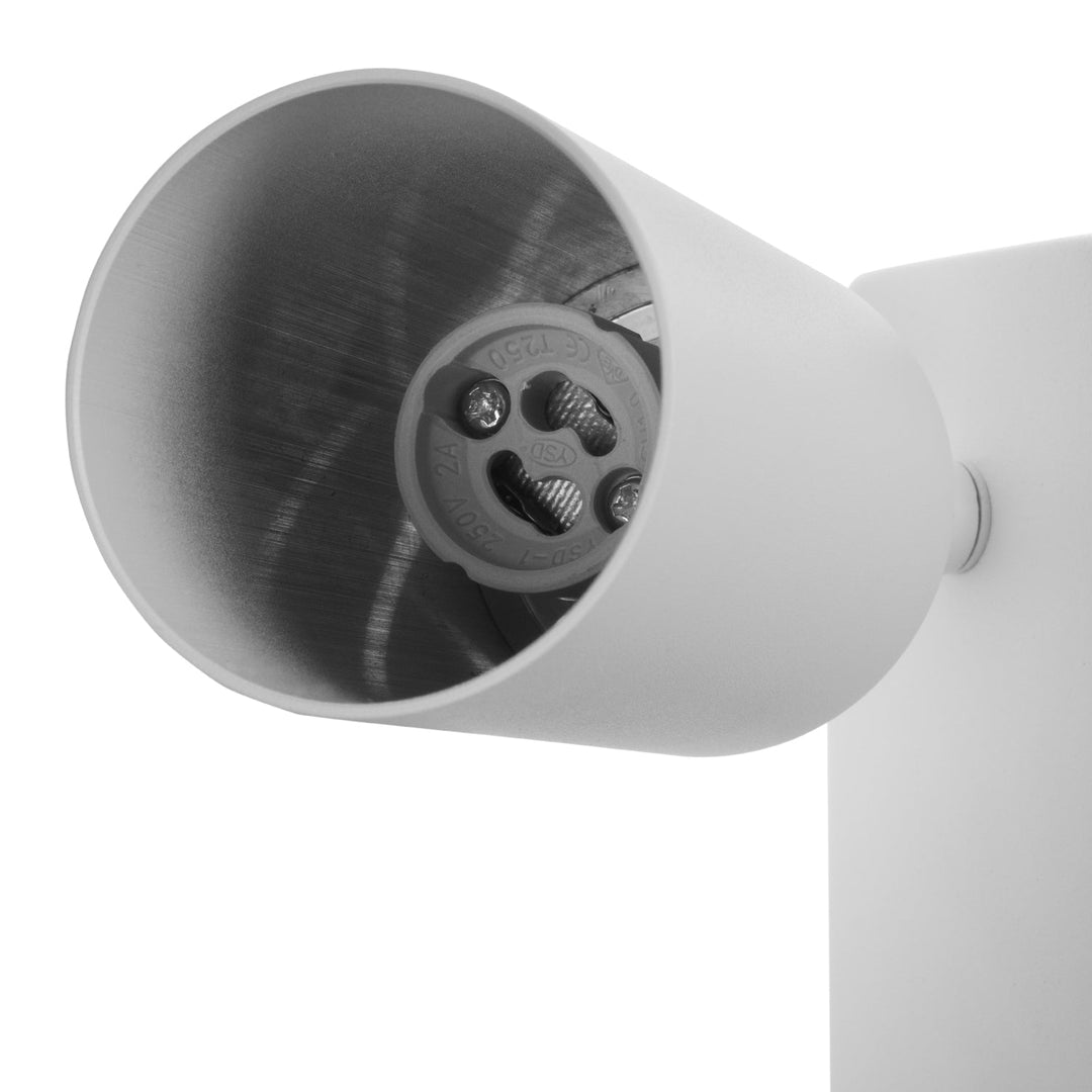 Wall lamp Maclean, spot, round, GU10, with switch 55x90mm, white color, MCE369 W 2pcs+ LED bulb GU10 7W Maclean Energy MCE437 NW neutral white 4000K, 220-240V~, 50/60Hz 2pcs