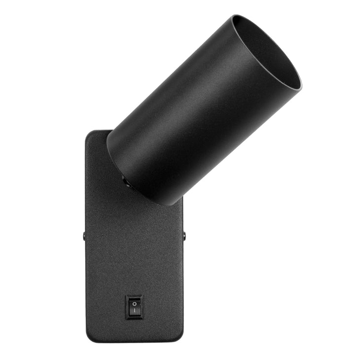 Wall lamp / wall lamp Maclean, spot, round, GU10, with switch 55x90mm, black color, MCE369 B+ LED bulb GU10 7W Maclean Energy MCE437 WW warm white 3000K, 220-240V~, 50/60Hz, 490 lumens