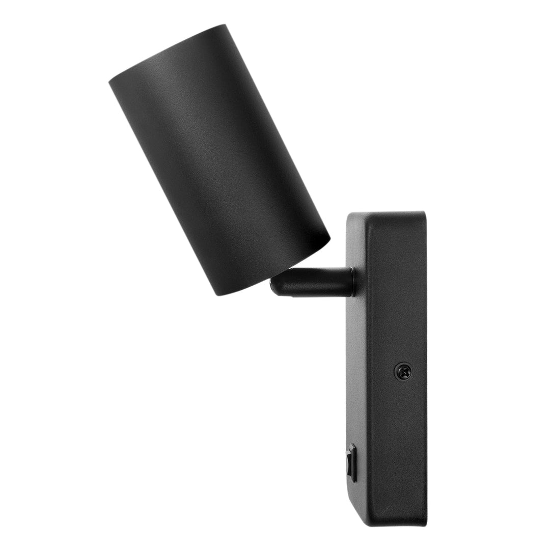 Wall lamp / wall lamp Maclean, spot, round, GU10, with switch 55x90mm, black color, MCE369 B+ LED bulb GU10 7W Maclean Energy MCE437 WW warm white 3000K, 220-240V~, 50/60Hz, 490 lumens