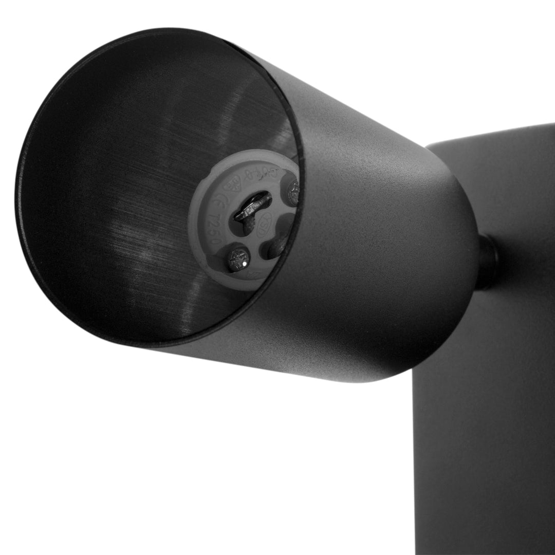 Wall lamp / wall lamp Maclean, spot, round, GU10, with switch 55x90mm, black color, MCE369 B+ LED bulb GU10 7W Maclean Energy MCE437 WW warm white 3000K, 220-240V~, 50/60Hz, 490 lumens