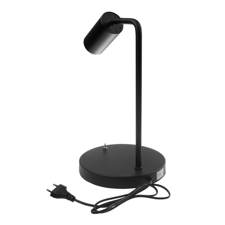 GU10 Maclean bordlampe, spot, rund, GU10, med afbryder 55x90mm, sort, MCE370 B + GU10 7W Maclean Energy MCE437 WW LED-pære, varm hvid 3000K, 220-240V~, 50/60Hz, 490lm