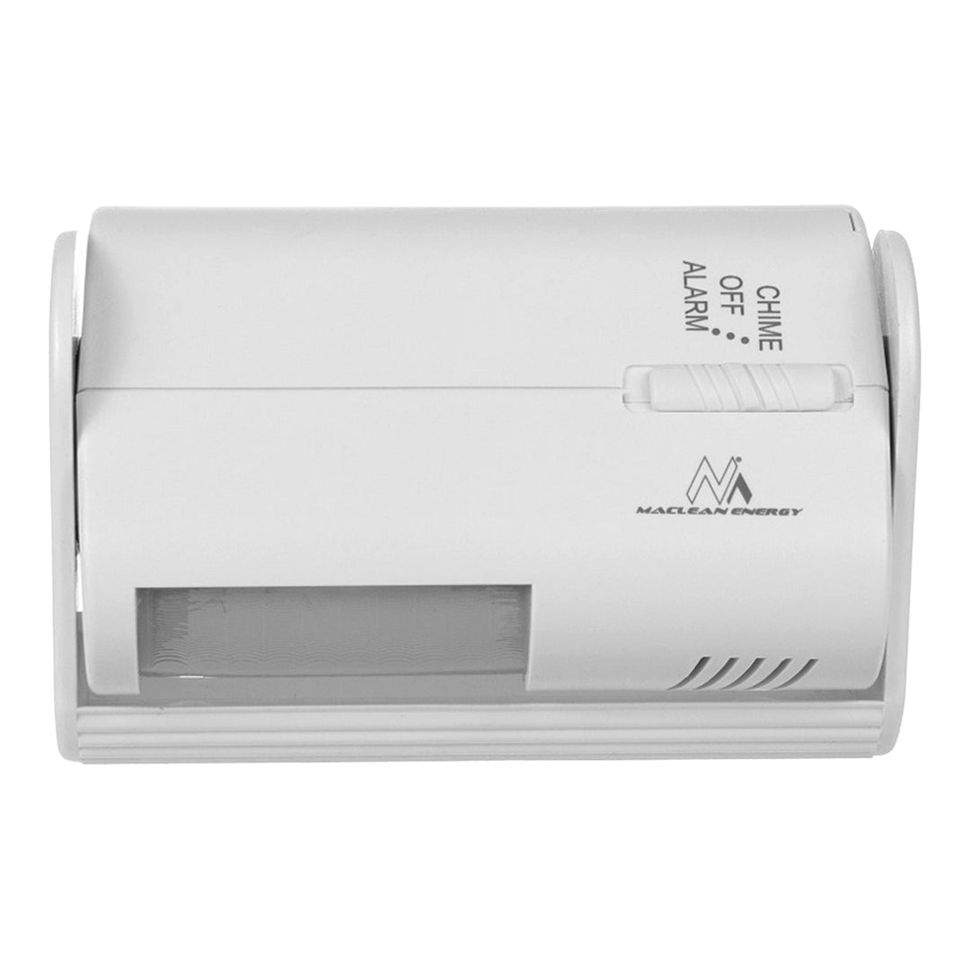 Trådløs indgangssignalgiver fra Maclean, PIR-sensor, rækkevidde 8 m, strømforsyning 9 V DC-batteri, lydstyrke over 70 dB, MCE311 W, 2 stk.