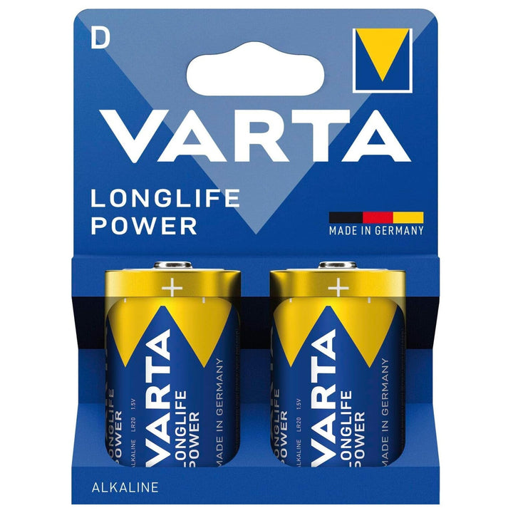VARTA Longlife Power, 2 alkaliske batterier, størrelse D / R20, 1,5 V