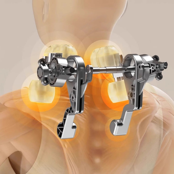 Skulder- og nakkemassager. Shiatsu, 5D-håndimitation, 6 massageknopper, 3 programmer, 3 hastigheder, trådløs, USB-C-opladningsport NECK & SHOULDERS MASSAGER