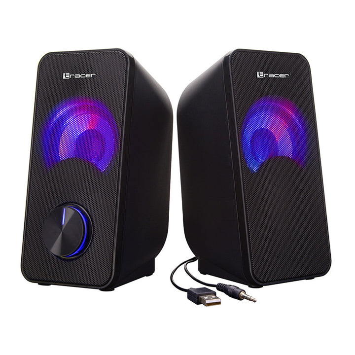 Tracer-højttalere, RGB-belysning, 6 W RMS, USB-strømforsyning, Loop