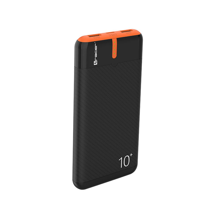 Powerbank Tracer, 10000 mAh, sort-orange, USB C, 2A, EnerGo