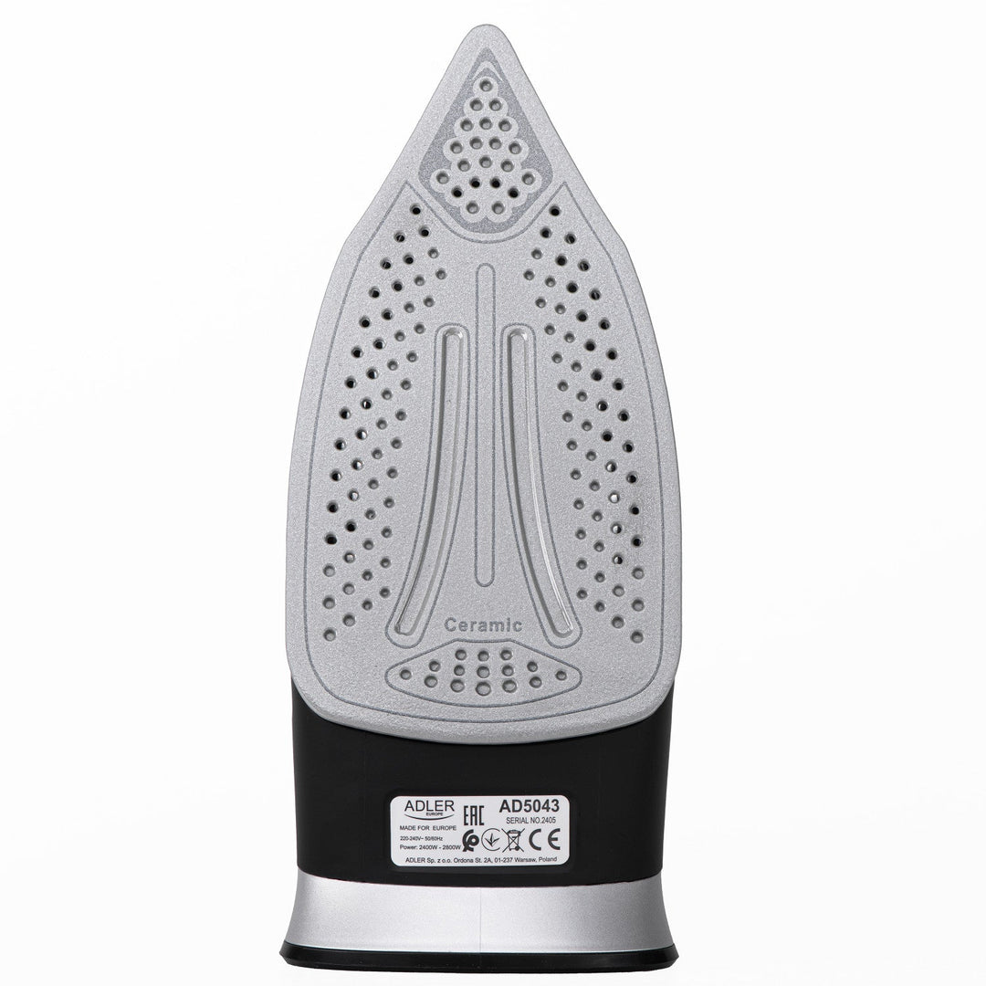 Adler dampstrygejern, trådløst, keramisk strygesål, 2800 W, AD 5043