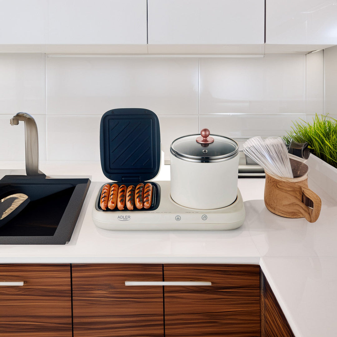 2-i-1 morgenmadsstation – grill og gryde til madlavning Adler AD 6421