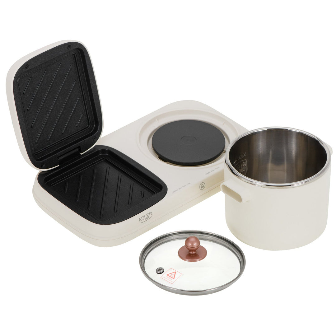 2-i-1 morgenmadsstation – grill og gryde til madlavning Adler AD 6421