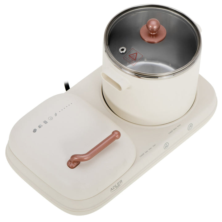 2-i-1 morgenmadsstation – grill og gryde til madlavning Adler AD 6421