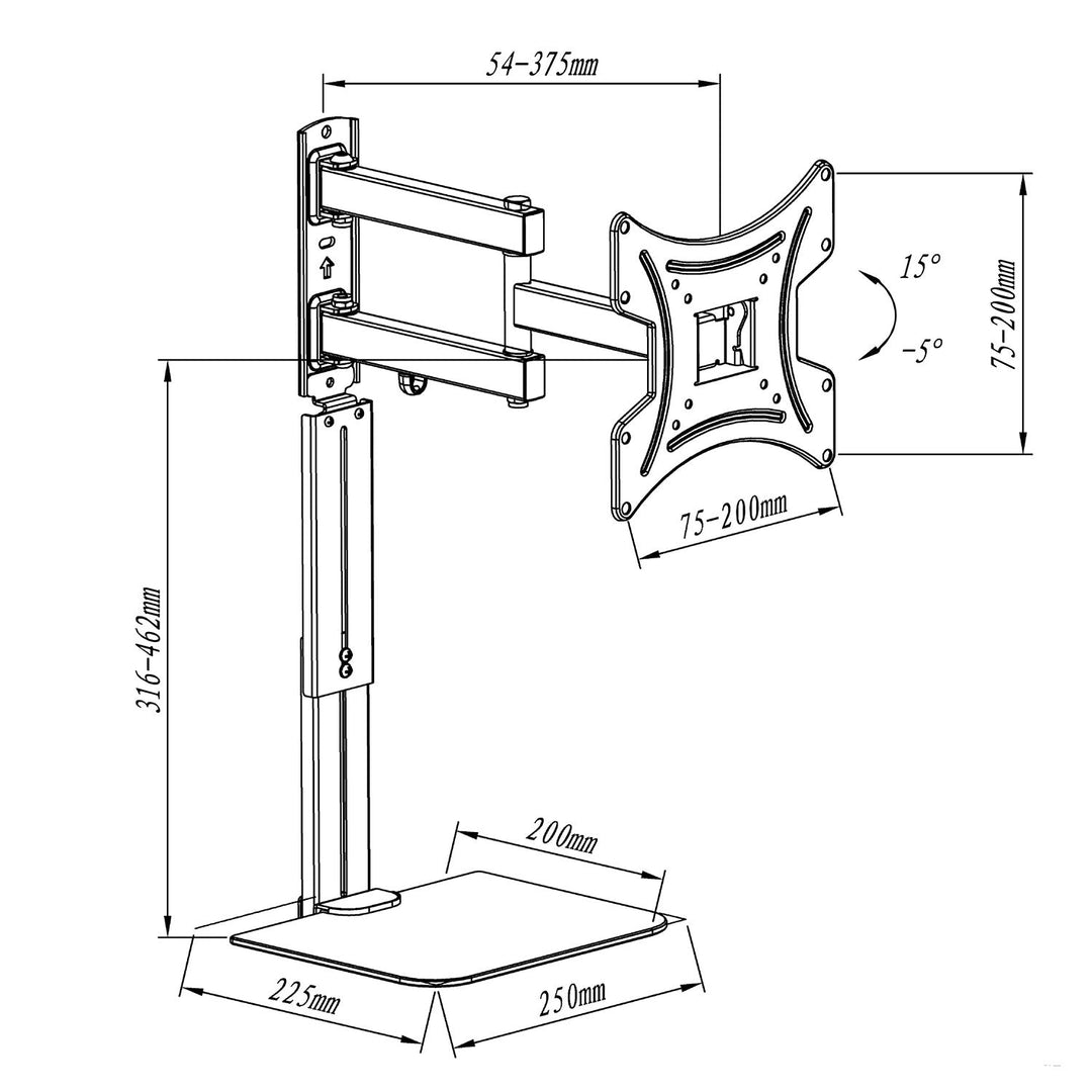 TV-holder med DVD-hylde Maclean, VESA 200x200, 23"-43", 25 kg, MC-771A + KABEL HDMI 2.0 4K 3D UHD 1,8 m KOBBER 48 bit