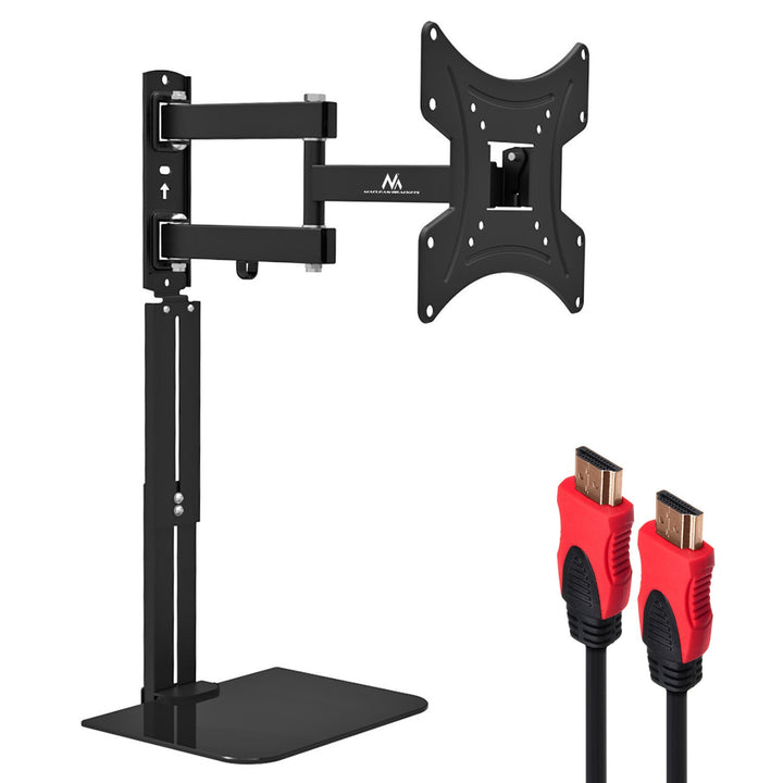 TV-holder med DVD-hylde Maclean, VESA 200x200, 23"-43", 25 kg, MC-771A + KABEL HDMI 2.0 4K 3D UHD 1,8 m KOBBER 48 bit