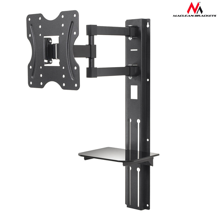 TV-holder med DVD-hylde Maclean, VESA 200x200, 23"-42", 30 kg, MC-771+KABEL HDMI 2.0 4K 3D UHD 1,8 m KOBBER 48 bit