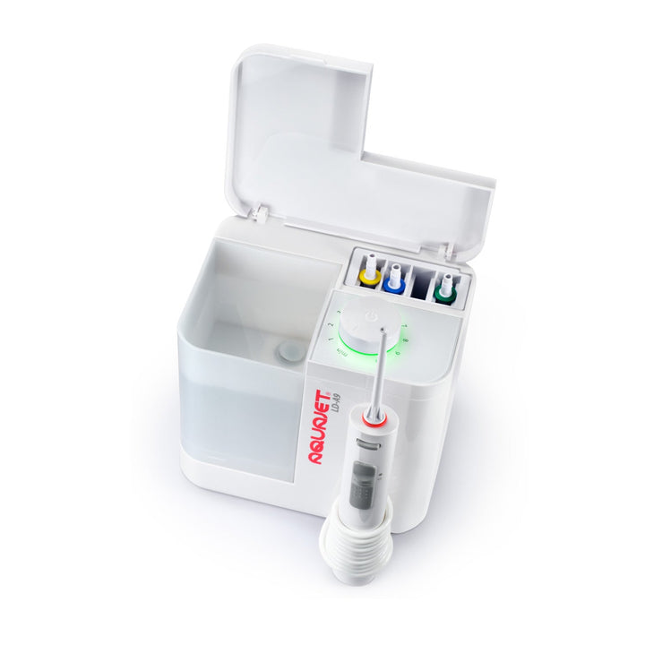 Aquajet mundskylleapparat, elektronisk styring, 500 ml beholder, 4 mundstykker, LD-A9
