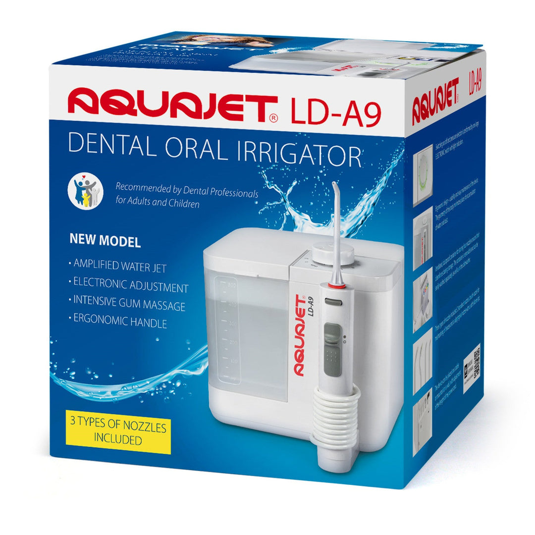 Aquajet mundskylleapparat, elektronisk styring, 500 ml beholder, 4 mundstykker, LD-A9