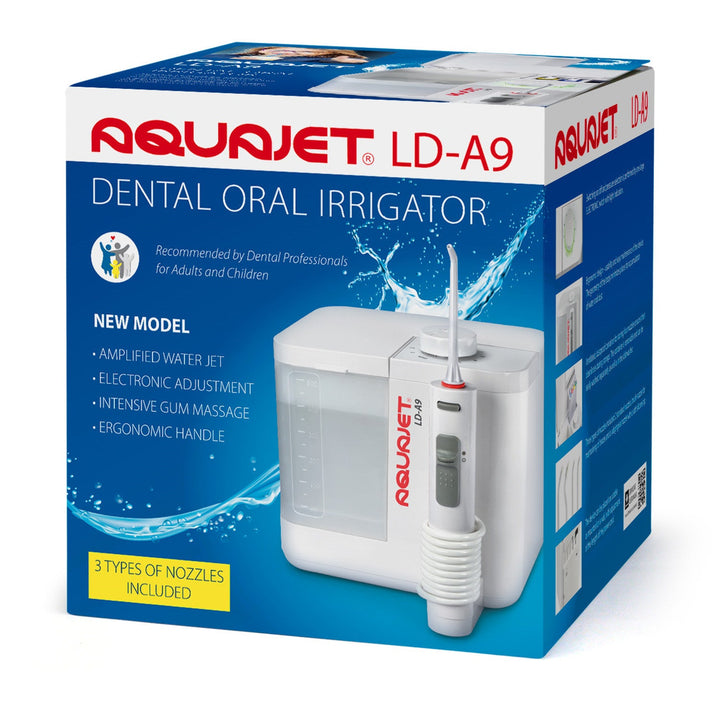 Aquajet mundskylleapparat, elektronisk styring, 500 ml beholder, 4 mundstykker, LD-A9