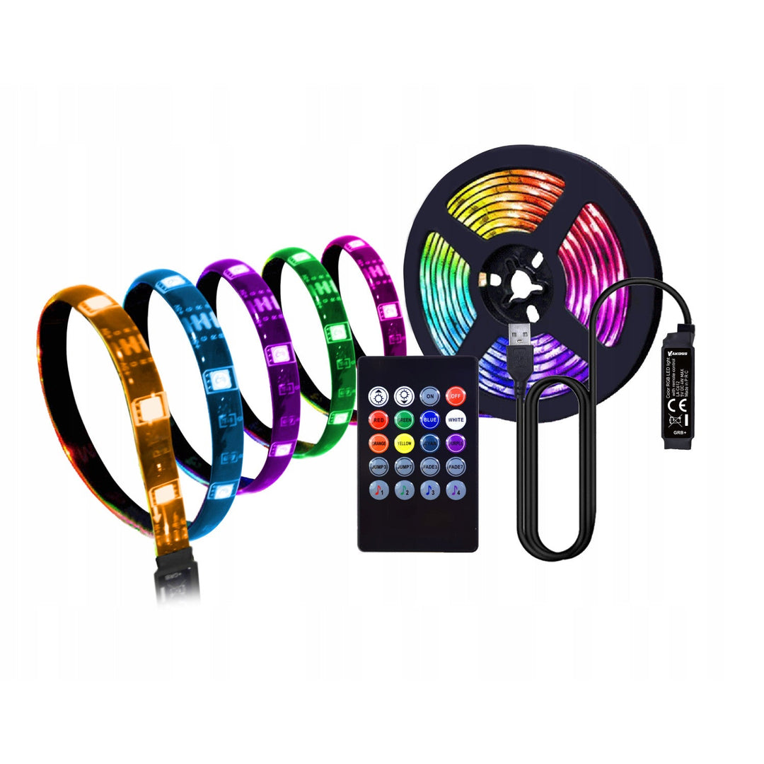 Vakoss RGB LED-bånd til baggrundsbelysning af tv, lydstyret, fjernbetjening, LA-C612