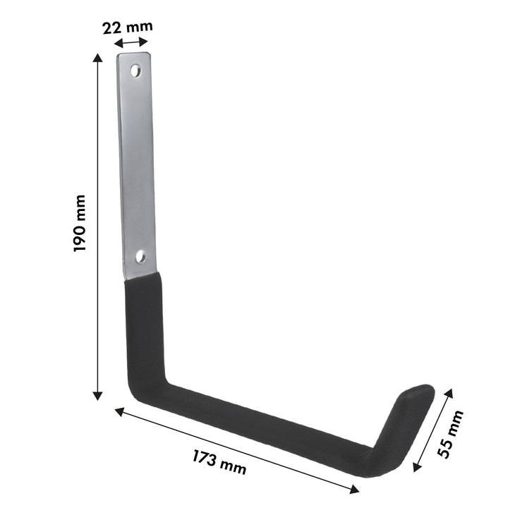 Maclean vægbeslag til dæk, hjul, stiger, cykler, stål, maks. belastning 5 kg, MC-483, 2 stk.