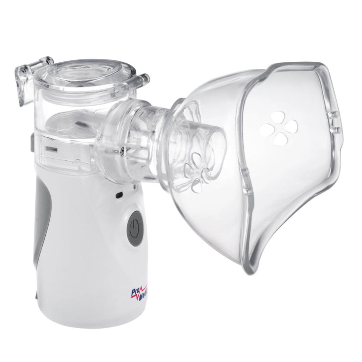Promedix bærbar/håndholdt trådløs inhalator/forstøver, sæt, masker, PR-835 + Promedix PR-960 berøringsfri infrarød medicinsk termometer
