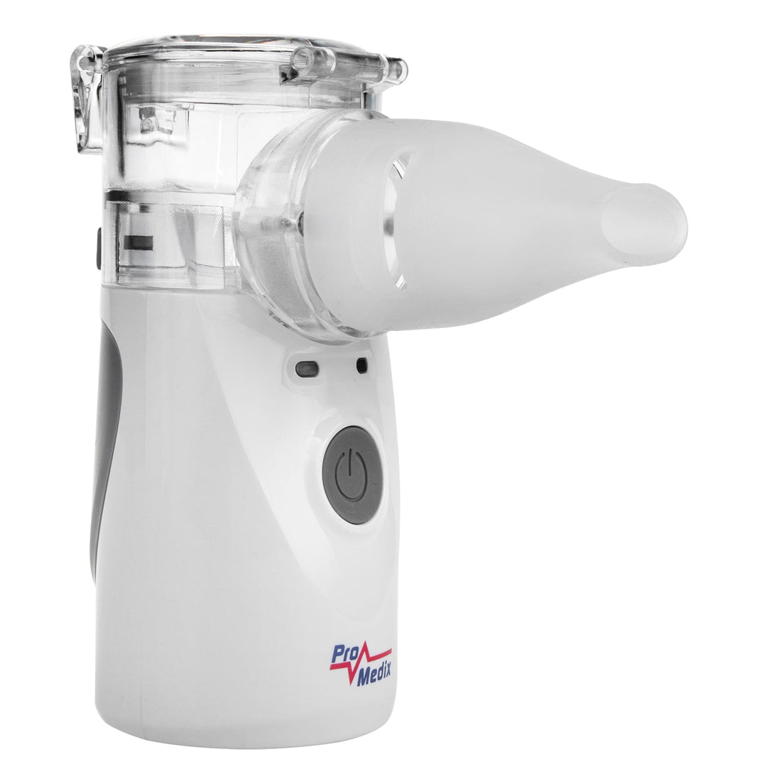 Promedix bærbar/håndholdt trådløs inhalator/forstøver, sæt, masker, PR-835 + Promedix PR-960 berøringsfri infrarød medicinsk termometer