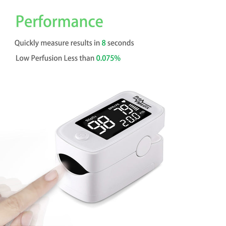 Fingerafledet pulsoximeter, medicinsk pulsmåler, oximeter Promedix PR-870 1,5” HD LED + berøringsfri infrarød medicinsk termometer Promedix PR-960
