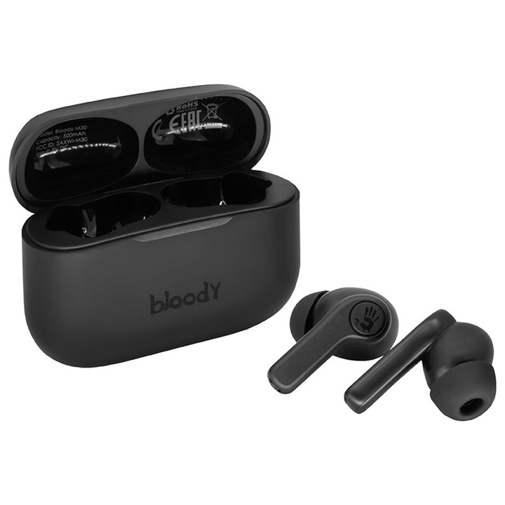 A4TECH trådløse hovedtelefoner, Bluetooth 5.0, BLOODY TWS M30 Black