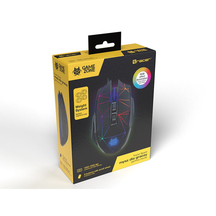 Tracer gamingmus, RGB-belysning, 7200 DPI, Space