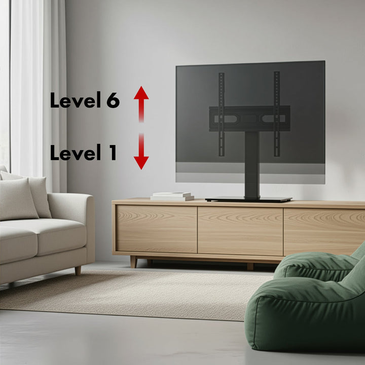 Universal TV-stativ Maclean, til TV-skab, fod, maks. 40 kg, maks. VESA 400x400, højde- og vinkeljustering, til TV 32-65", MC-1240