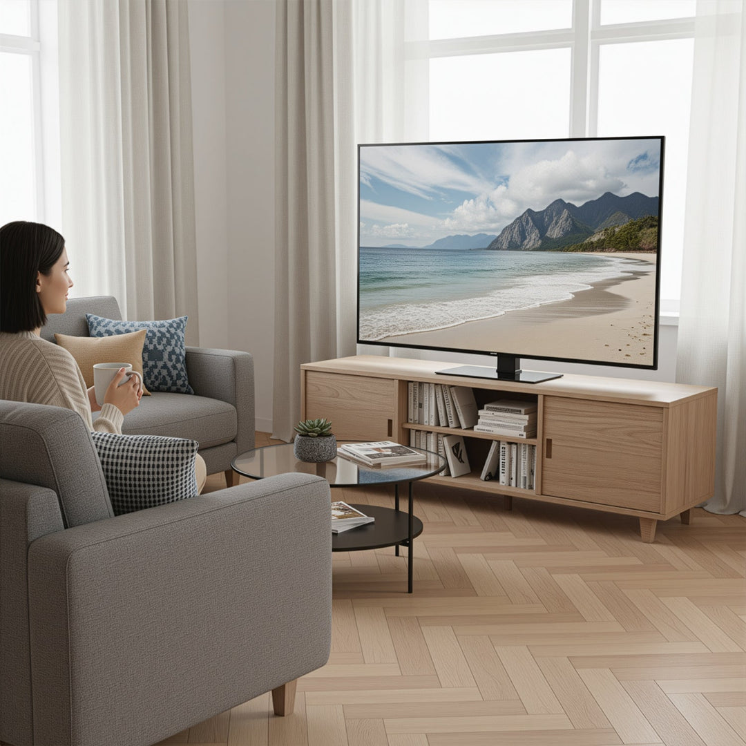 Universal TV-stativ Maclean, til TV-skab, fod, maks. 40 kg, maks. VESA 400x400, højde- og vinkeljustering, til TV 32-65", MC-1240