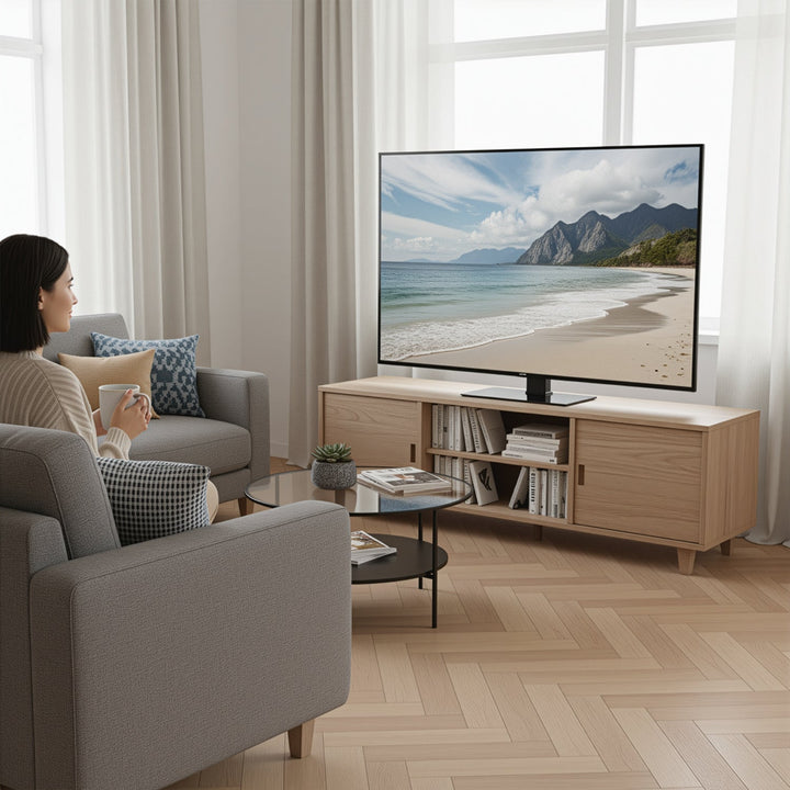 Universal TV-stativ Maclean, til TV-skab, fod, maks. 40 kg, maks. VESA 400x400, højde- og vinkeljustering, til TV 32-65", MC-1240