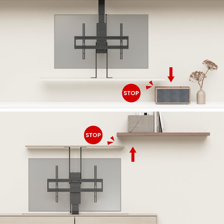 Elektrisk loft- og gulvbeslag, udtrækkeligt Maclean, 43''-88'', VESA 600x400, maks. 60 kg, 100-240 V AC, 50/60 Hz; MC-125