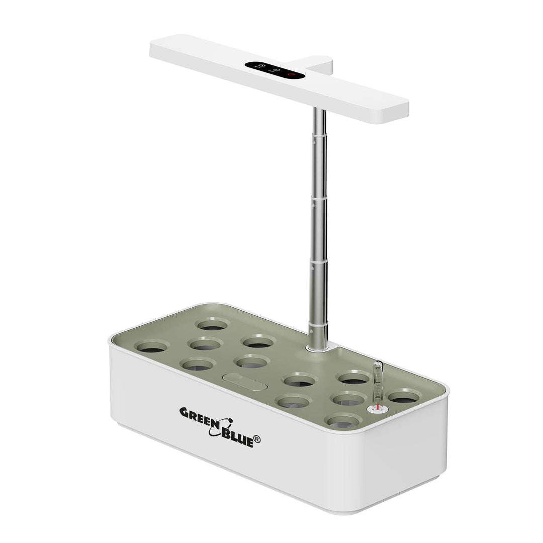 GreenBlue intelligent system til indendørs dyrkning af planter, SMART-plantekrukke, kapacitet 4 l, til 12 planter, fuldspektrum LED-dioder, GB133