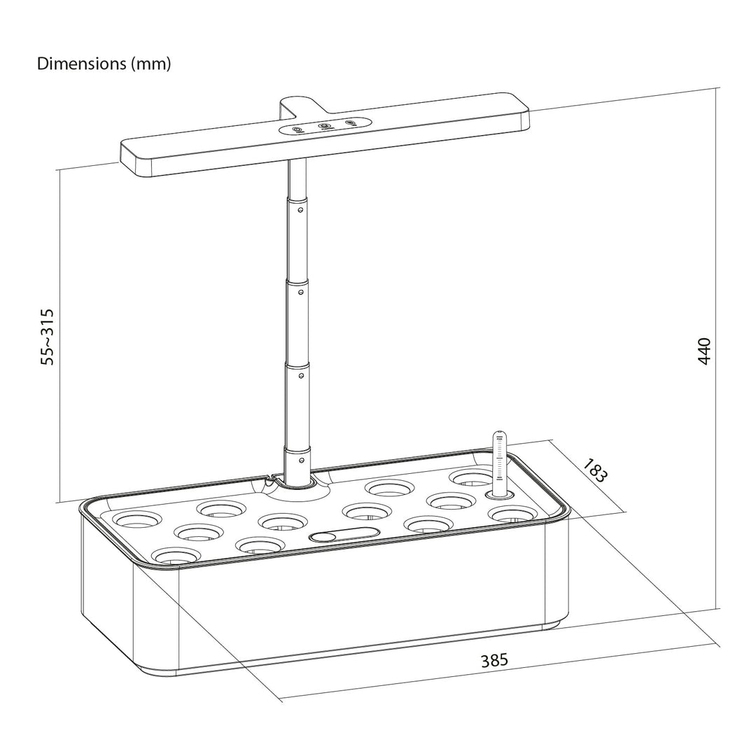 GreenBlue intelligent system til indendørs dyrkning af planter, SMART-plantekrukke, kapacitet 4 l, til 12 planter, fuldspektrum LED-dioder, GB133