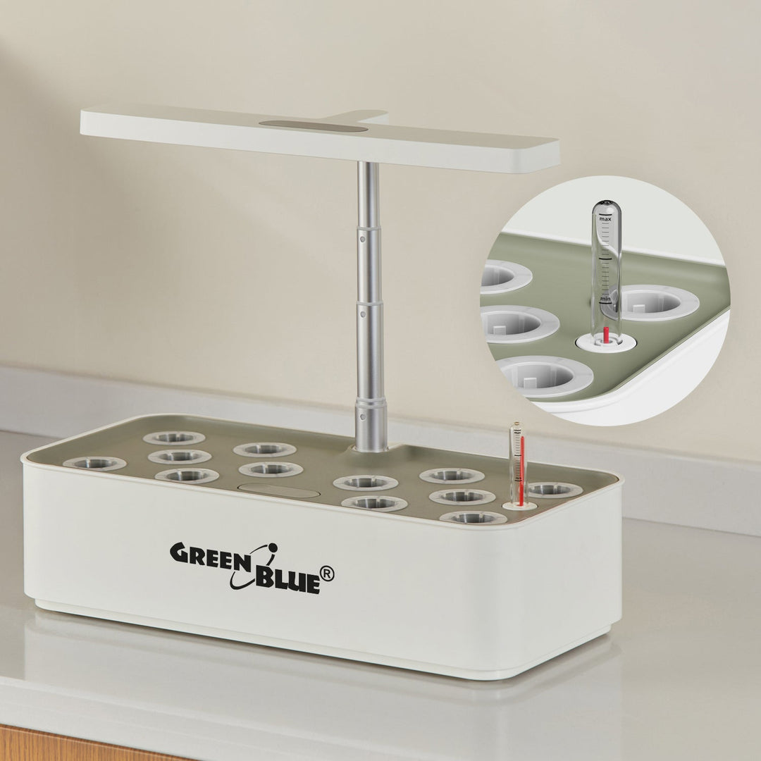 GreenBlue intelligent system til indendørs dyrkning af planter, SMART-plantekrukke, kapacitet 4 l, til 12 planter, fuldspektrum LED-dioder, GB133