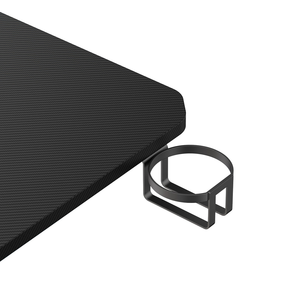 NanoRS gaming-skrivebord, sort, med holder til hovedtelefoner og kop, maks. 75 kg, mål 1200 x 600 x 750 mm, RS101